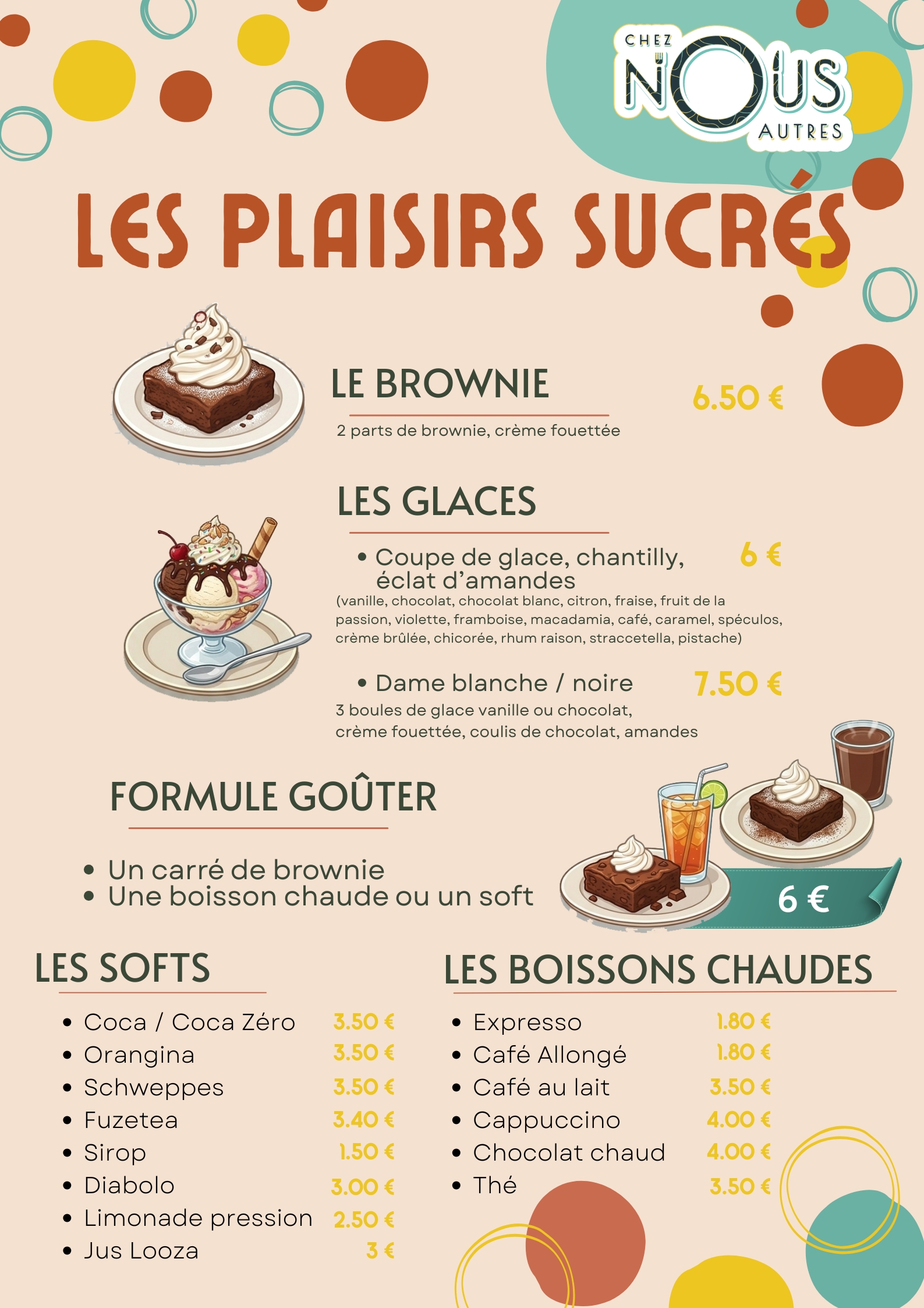 Carte plaisirs sucrés